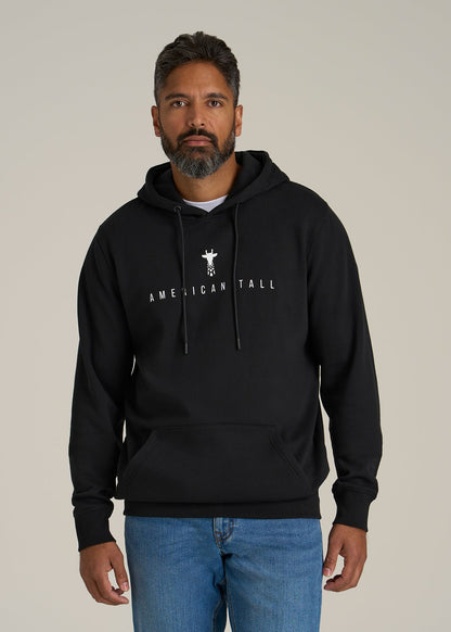 Logo Hoodie for Tall Men in Black