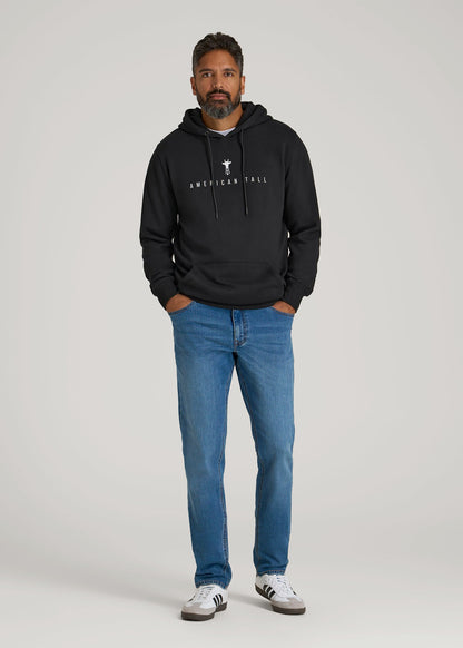 Logo Hoodie for Tall Men in Black