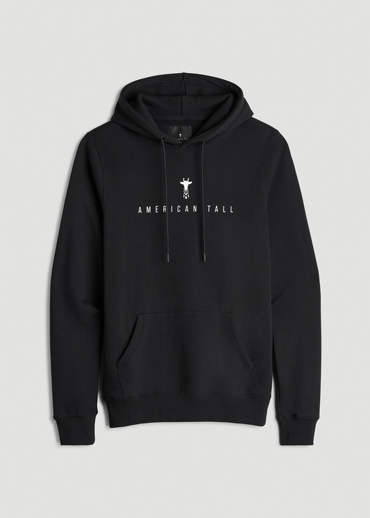 Logo Hoodie for Tall Men in Black