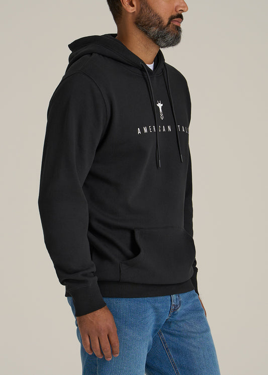 Logo Hoodie for Tall Men in Black