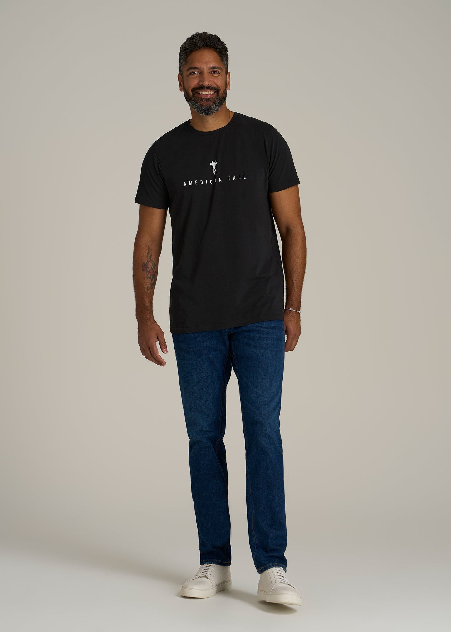 Logo Tee for Tall Men in Black