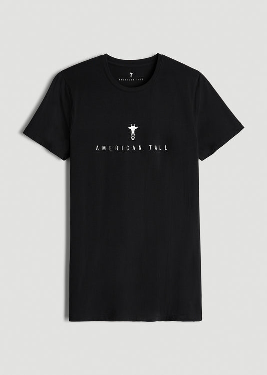 Logo Tee for Tall Men in Black