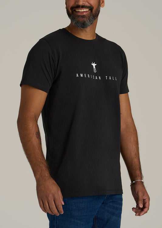 Logo Tee for Tall Men in Black