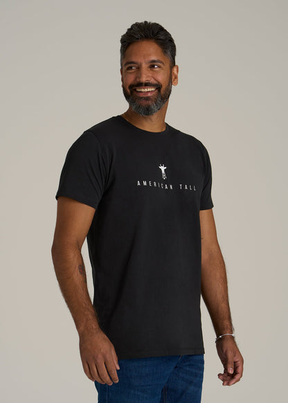 Logo Tee for Tall Men in Black