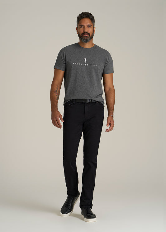 Logo Tee for Tall Men in Charcoal Mix