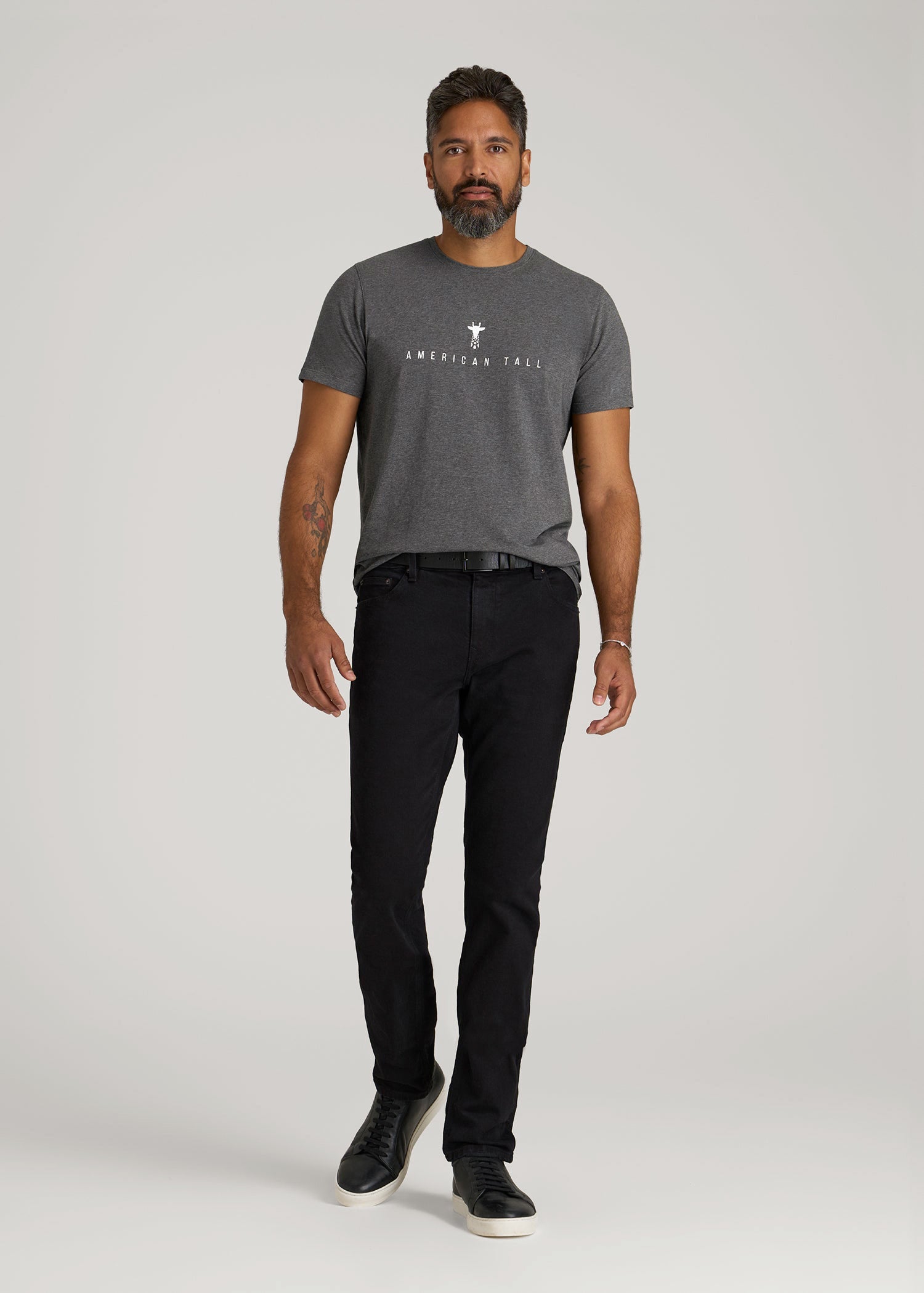 Regular Corporate Logo Tee for Men in Charcoal Mix