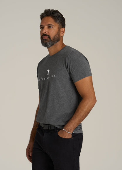 Regular Corporate Logo Tee for Men in Charcoal Mix