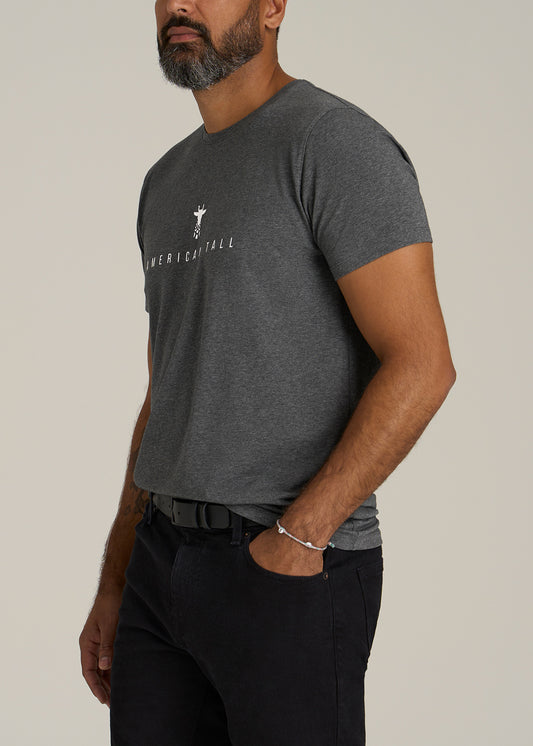 Logo Tee for Tall Men in Charcoal Mix