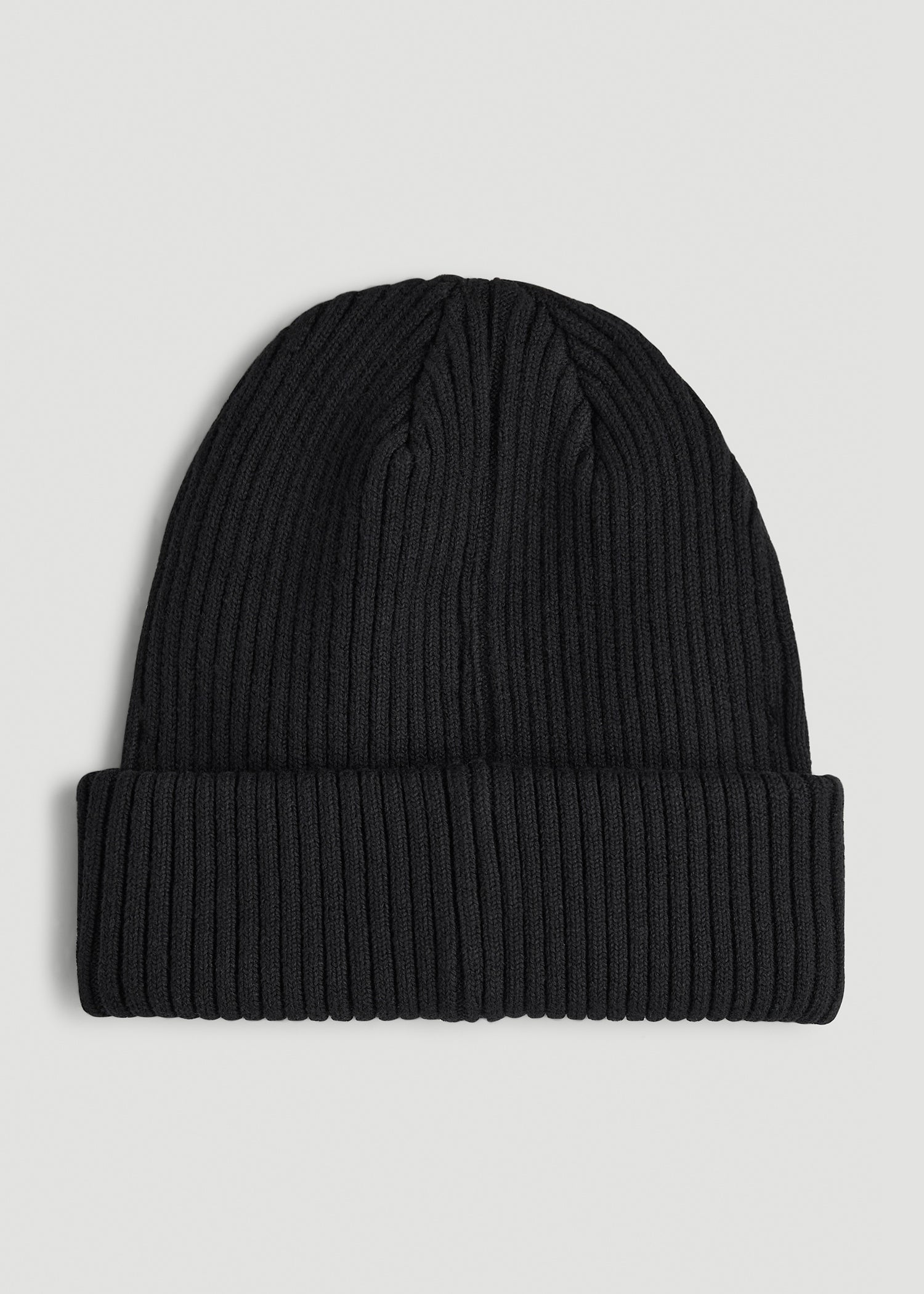 Cotton Beanie for Tall Men in Black