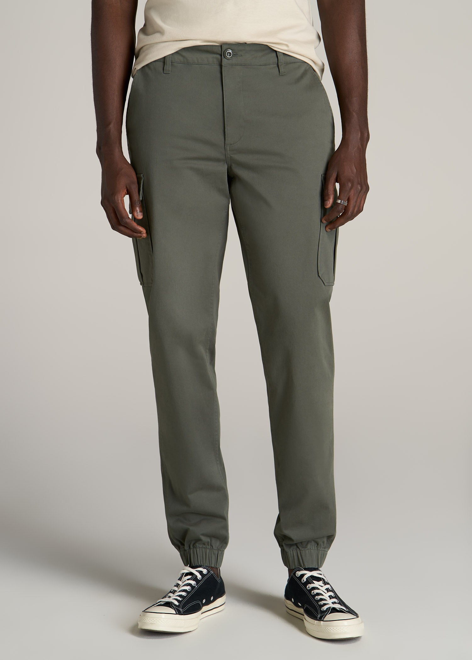 American-Tall-Men-Cotton-Cargo-Jogger-Spring-Olive-front