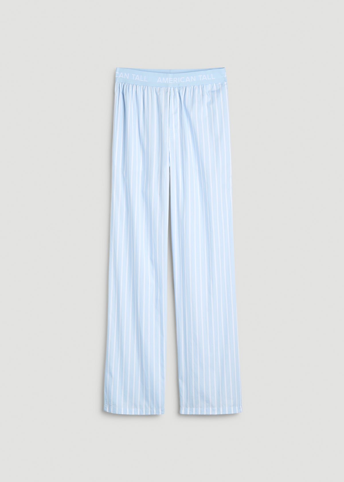 Cotton Poplin Pajama Pants for Tall Men in Blue Stripe