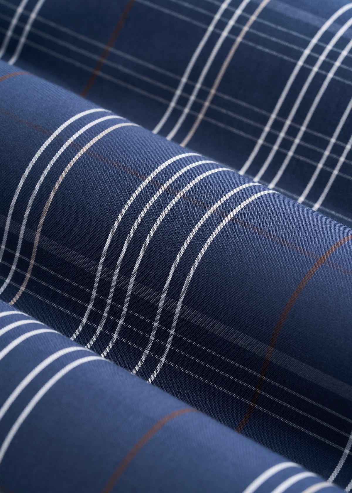 Cotton Poplin Pajama Pants for Tall Men in Navy and Blue Plaid