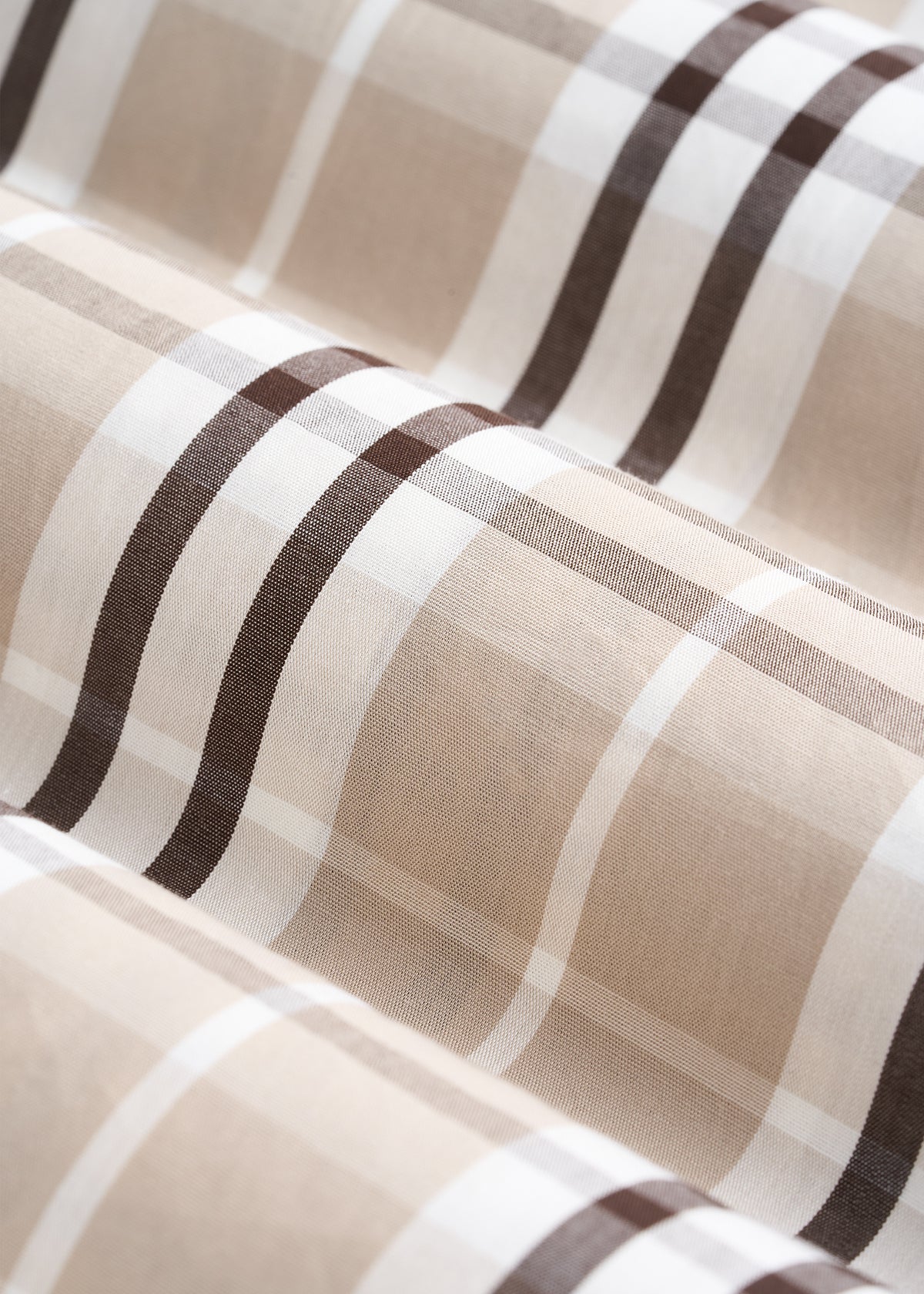 Cotton Poplin Pajama Pants for Tall Men in Taupe Plaid