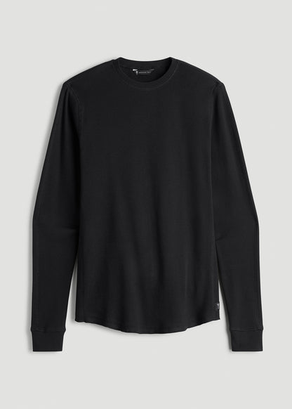 Double Honeycomb Thermal Crewneck for Tall Men in Black
