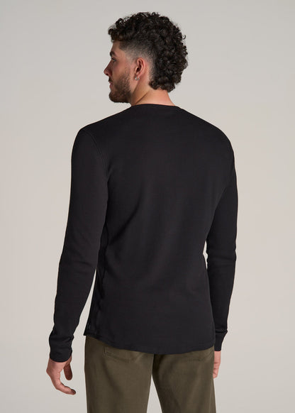 Double Honeycomb Thermal Crewneck for Tall Men in Black