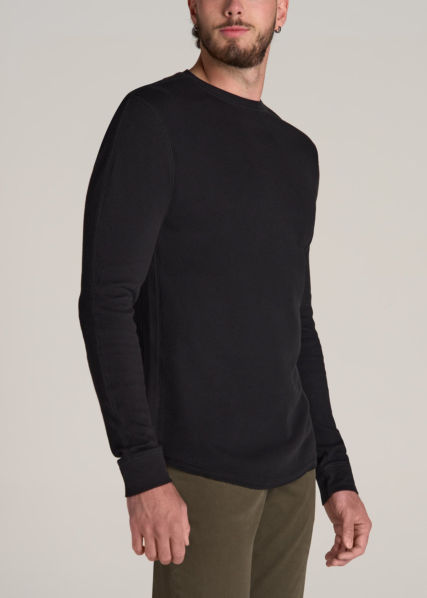 American-Tall-Men-Double-Honeycomb-Thermal-Crewneck-Black-side