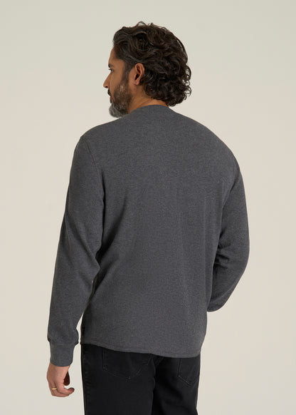 Double Honeycomb Thermal Crewneck  for Tall Men in Charcoal Mix