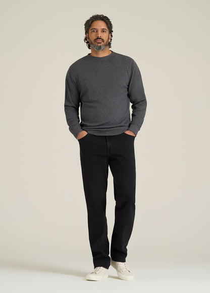 Double Honeycomb Thermal Crewneck  for Tall Men in Charcoal Mix