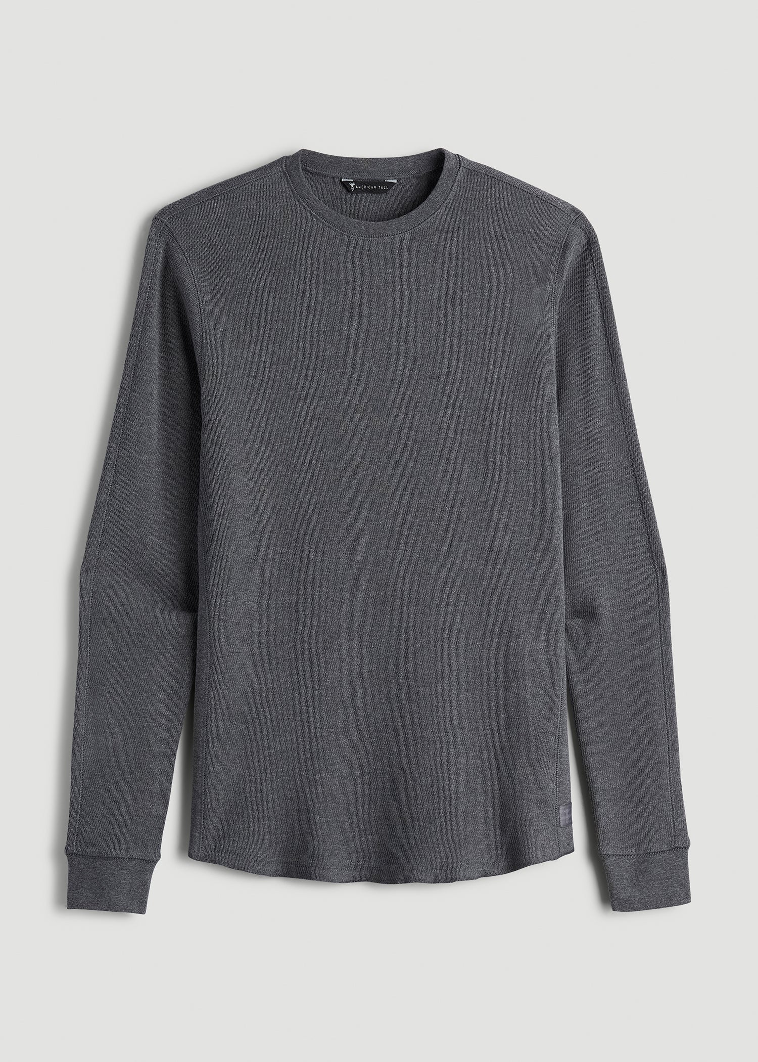 Double Honeycomb Thermal Crewneck  for Tall Men in Charcoal Mix
