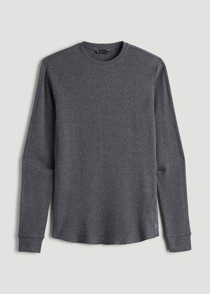 Double Honeycomb Thermal Crewneck  for Tall Men in Charcoal Mix