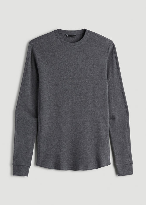 Double Honeycomb Thermal Crewneck  for Tall Men in Charcoal Mix