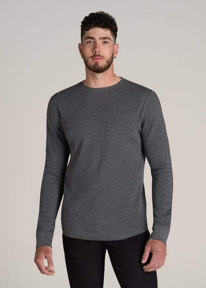 Double Honeycomb Thermal Crewneck  for Tall Men in Charcoal Mix