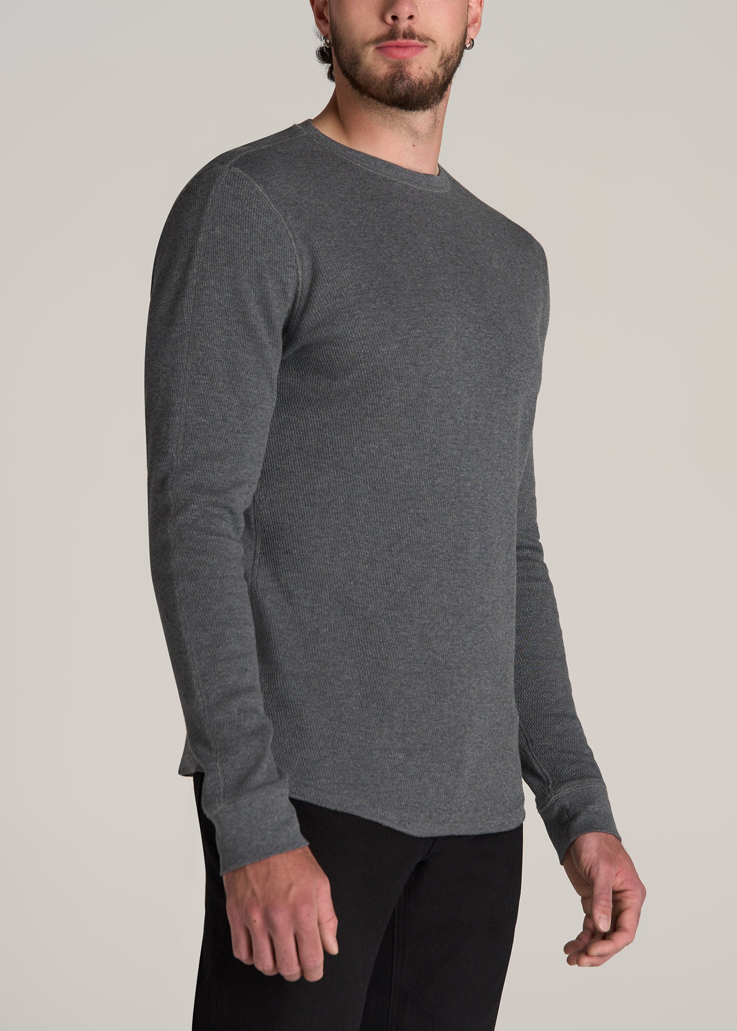 American-Tall-Men-Double-Honeycomb-Thermal-Crewneck-Charcoal-Mix-side