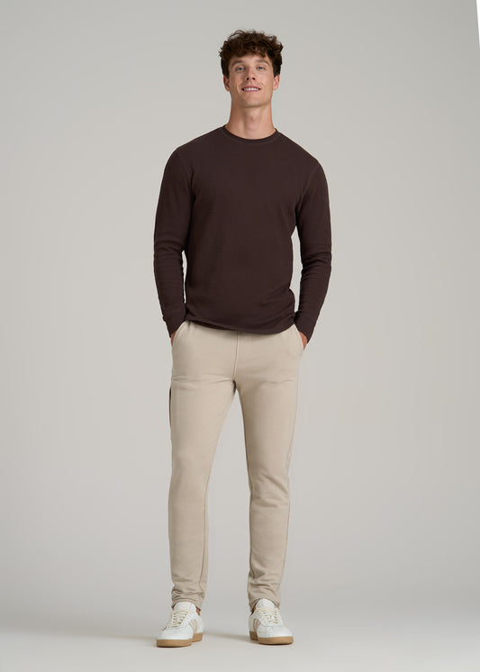 Double Honeycomb Thermal Crewneck Extra-Long Top in Espresso