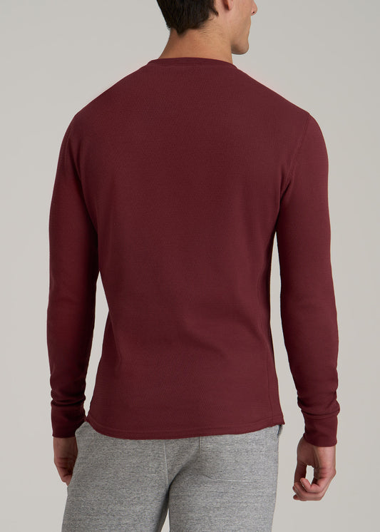 Double Honeycomb Thermal Crewneck Extra-Long Top in Red Ochre