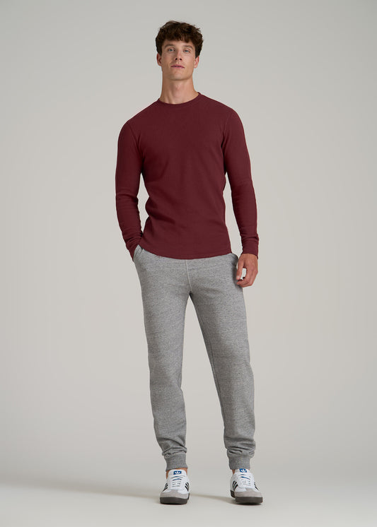 Double Honeycomb Thermal Crewneck Extra-Long Top in Red Ochre