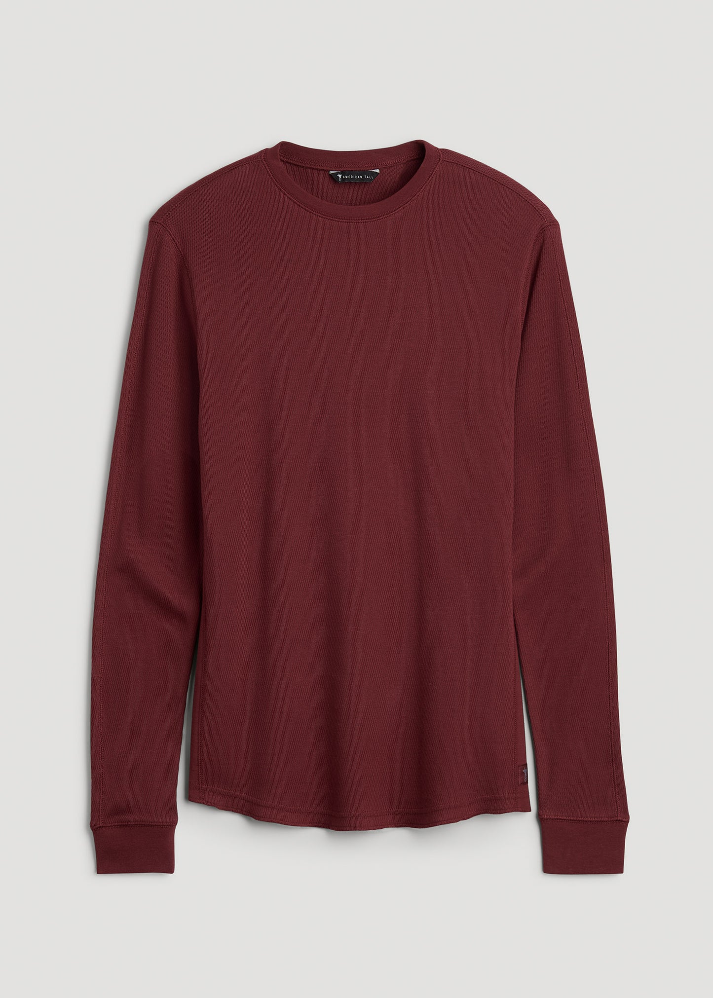 Double Honeycomb Thermal Crewneck Extra-Long Top in Red Ochre