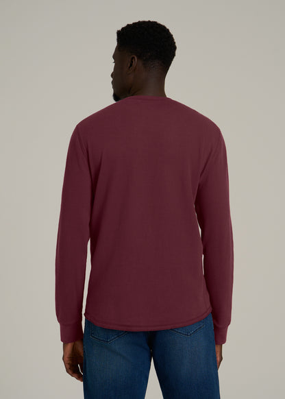 Double Honeycomb Thermal Crewneck for Tall Men in Tawny Port
