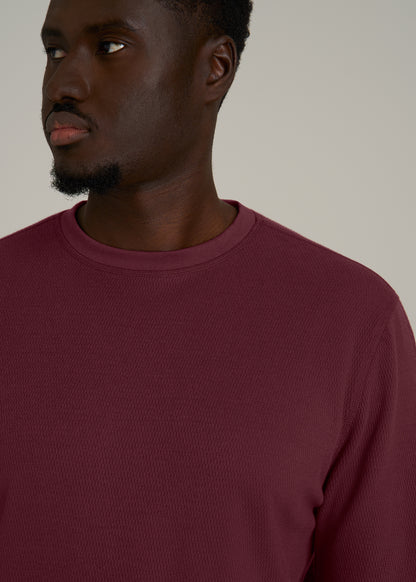 Double Honeycomb Thermal Crewneck for Tall Men in Tawny Port