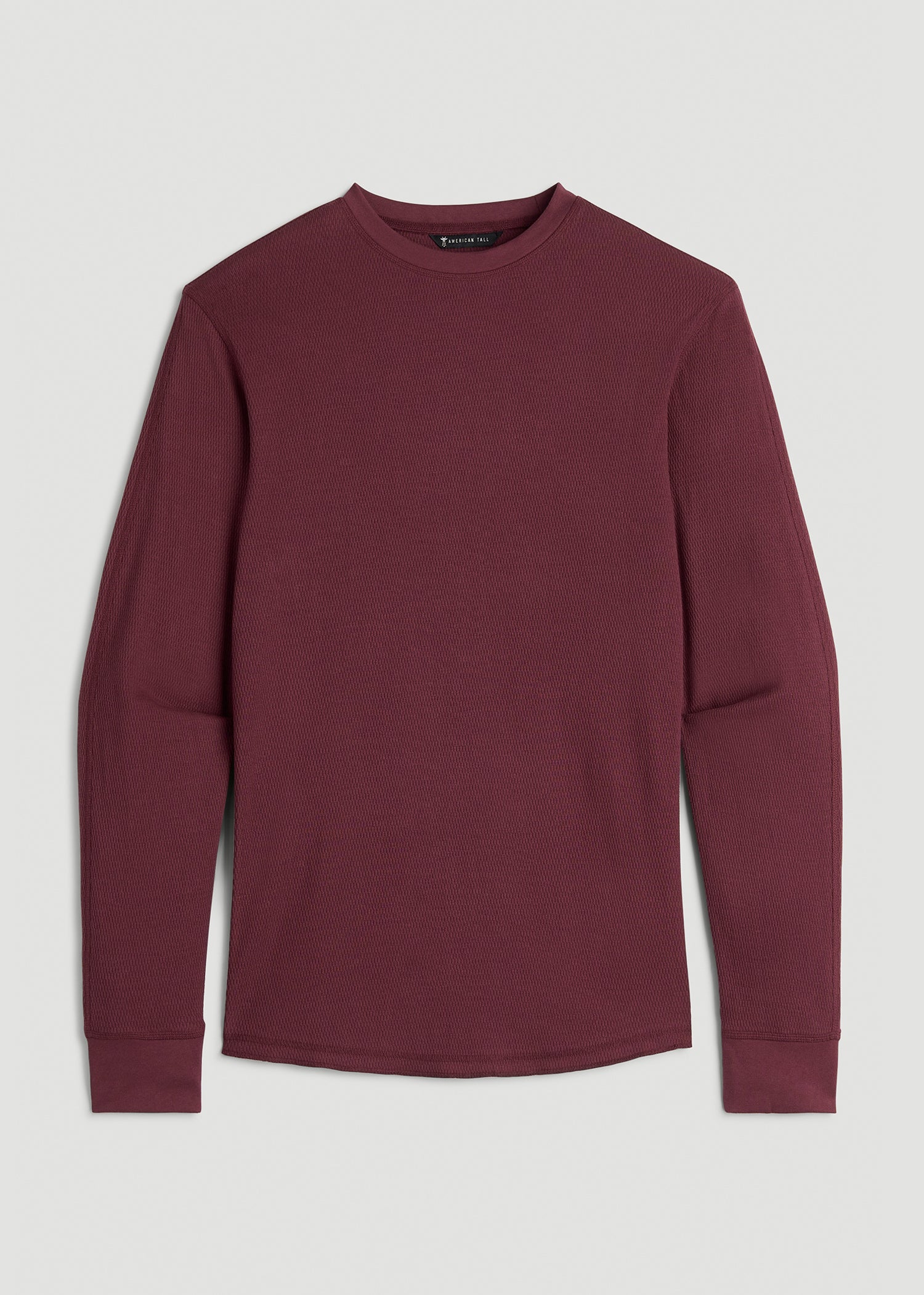 Double Honeycomb Thermal Crewneck for Tall Men in Tawny Port