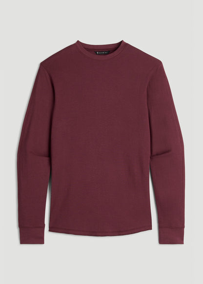 Double Honeycomb Thermal Crewneck for Tall Men in Tawny Port