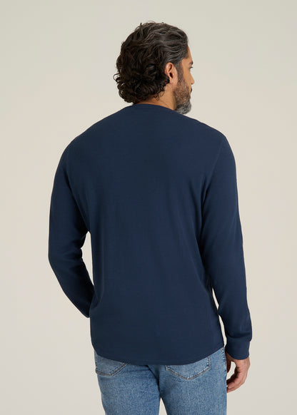 Double Honeycomb Thermal Crewneck for Tall Men in True Navy