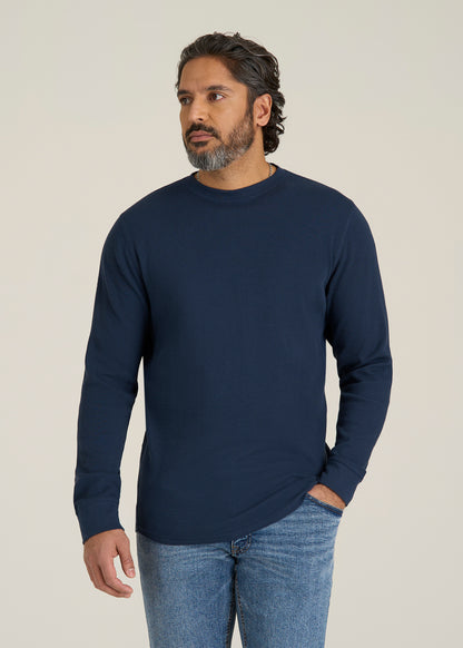 Double Honeycomb Thermal Crewneck for Tall Men in True Navy