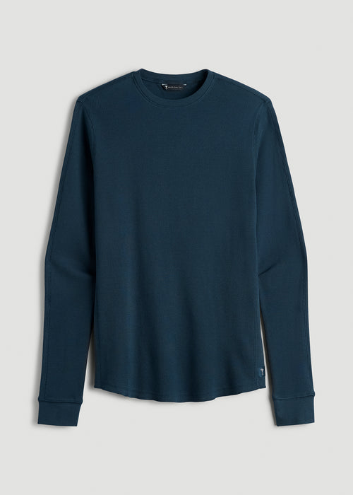 Double Honeycomb Thermal Crewneck for Tall Men in True Navy