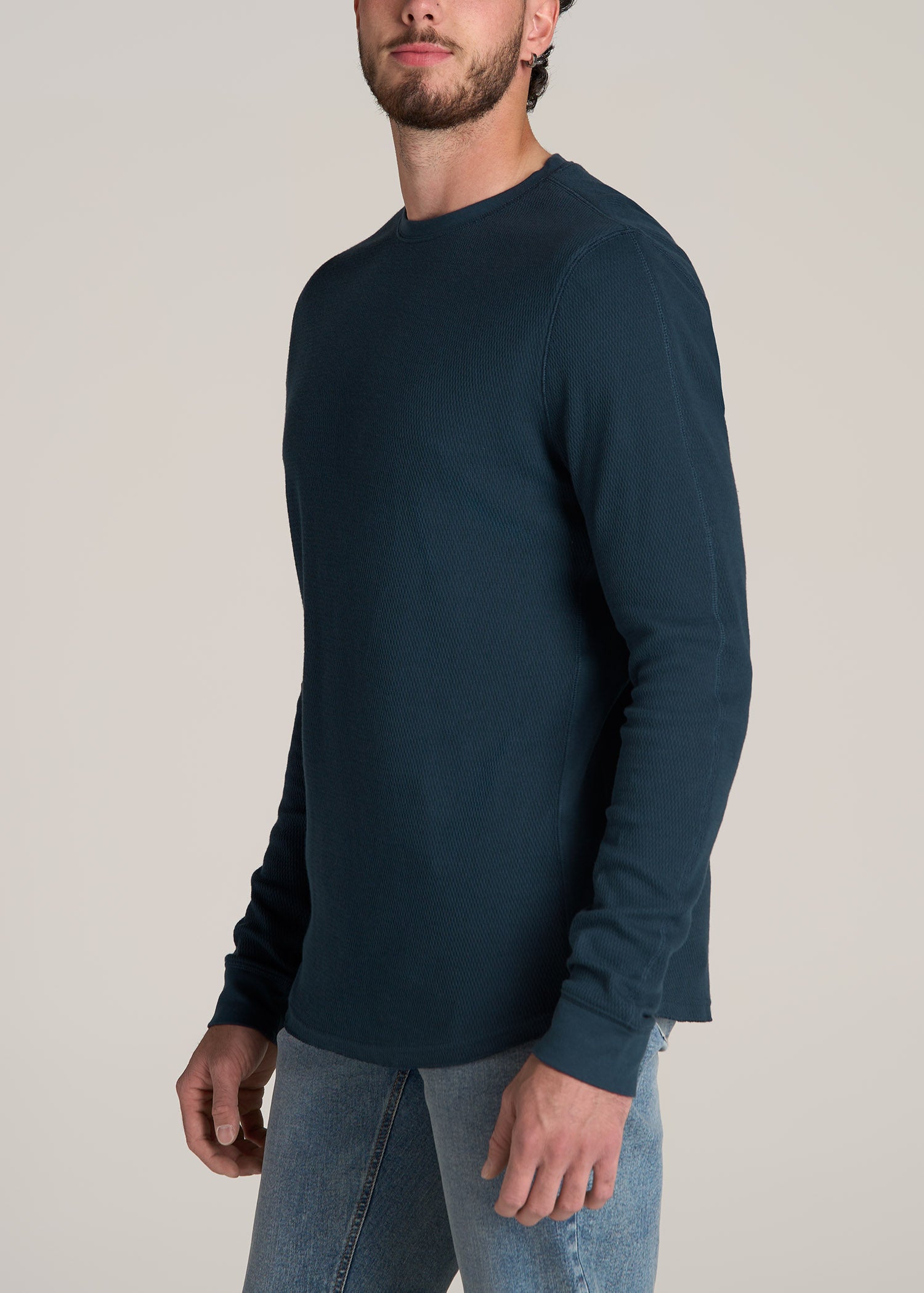 American-Tall-Men-Double-Honeycomb-Thermal-Crewneck-True-Navy-side