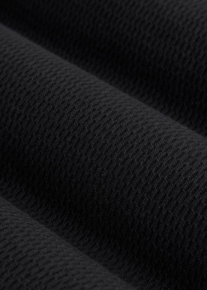 Double Honeycomb Thermal Long-Sleeve Henley Shirt for Tall Men in Black