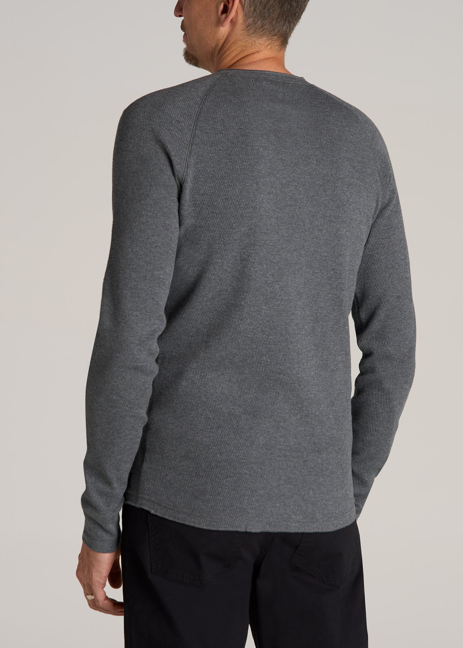 American-Tall-Men-Double-Honeycomb-Thermal-LS-Henley-Charcoal-Mix-back