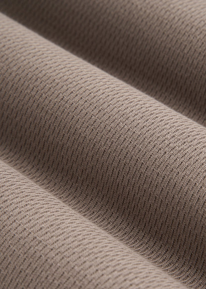 Double Honeycomb Thermal Long-Sleeve Henley Shirt for Tall Men in Dark Sand