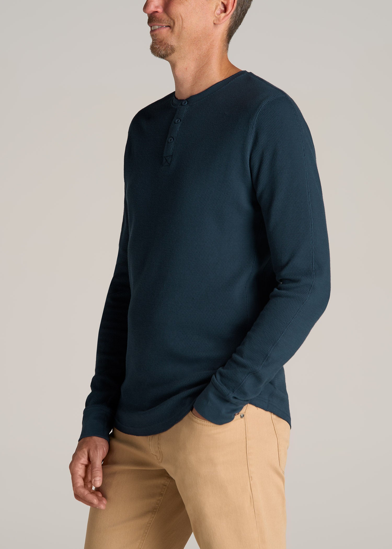 American-Tall-Men-Double-Honeycomb-Thermal-LS-Henley-True-Navy-side