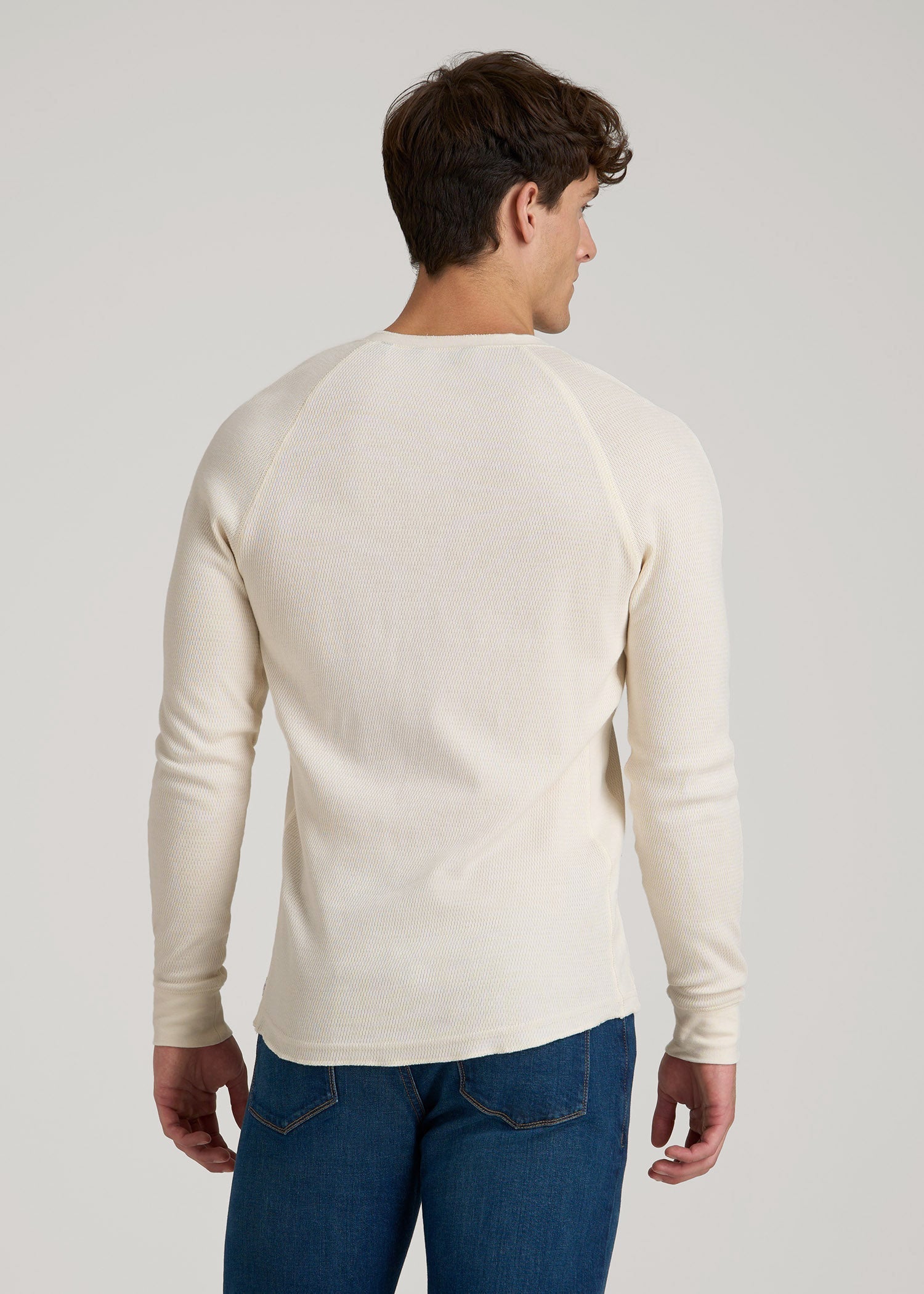 Double Honeycomb Thermal Long-Sleeve Henley Shirt for Tall Men