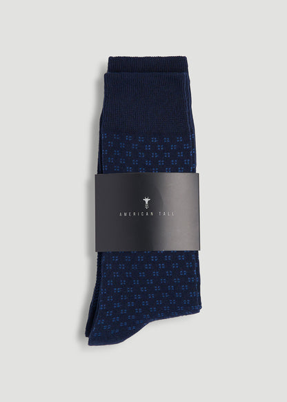 Dress Socks Size 14 to 17 (3-Pack) for Tall Men in True Navy
