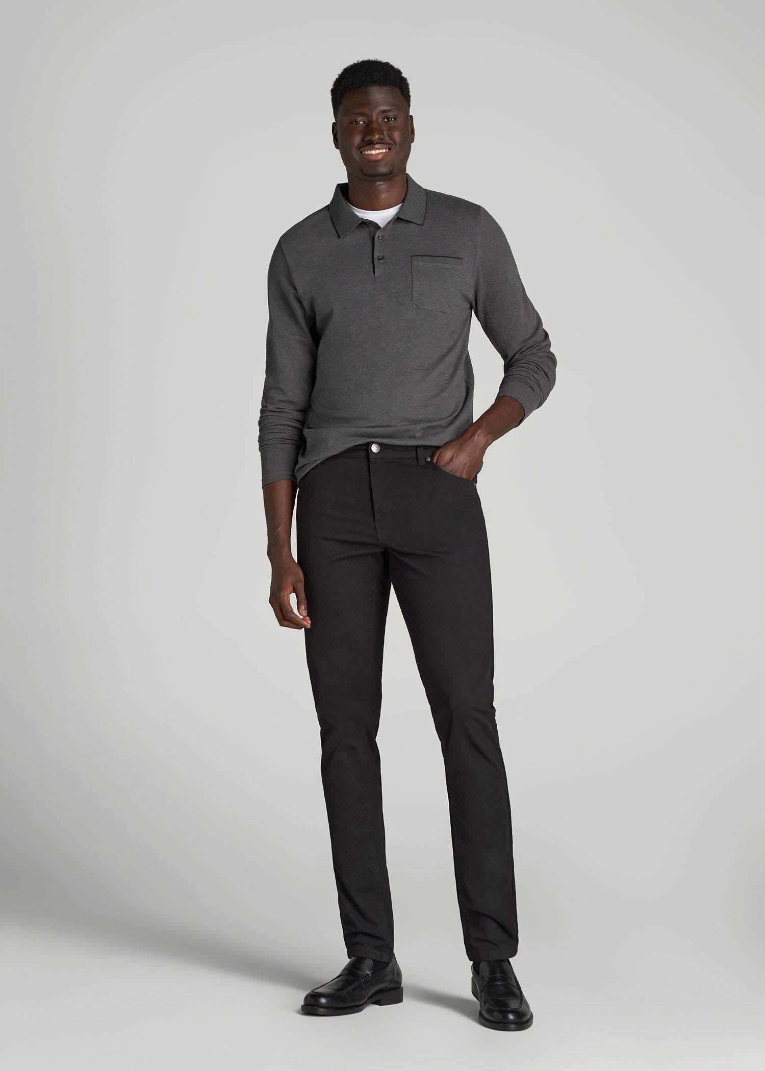 Men's Five Pocket Pants: Tall Dylan Slim Fit Black Pants