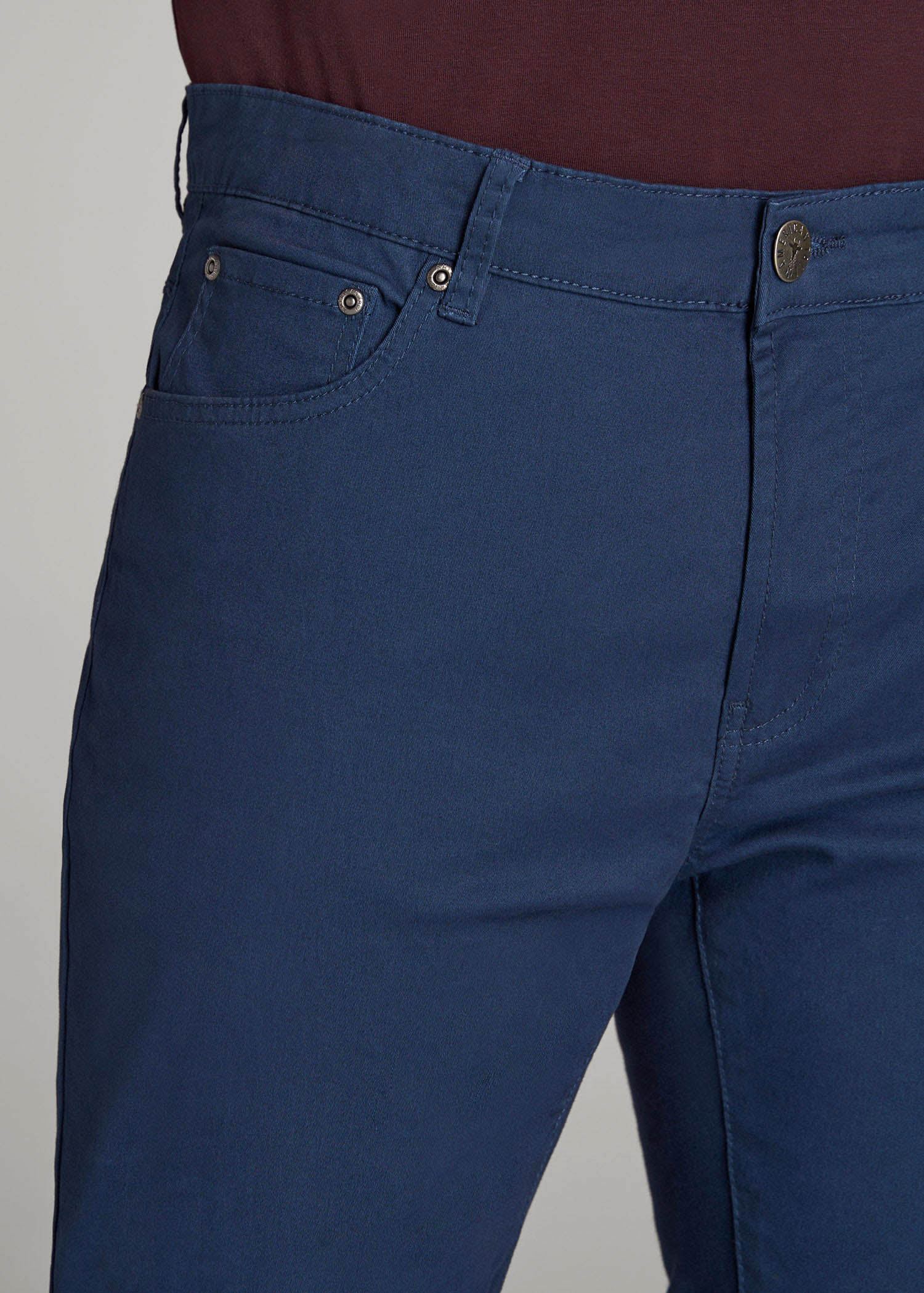 Men's Tall Dylan Slim Fit Five-Pocket Pants Marine Navy – American