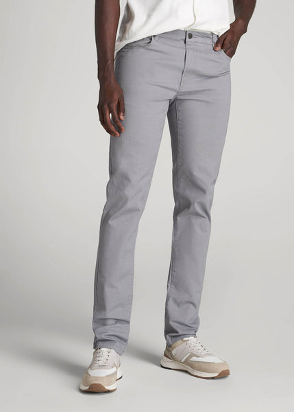 Men's Tall Dylan Slim Fit Five-Pocket Pants Pebble Grey – American Men's Tall Dylan Slim Fit Five-Pocket Pants Pebble Grey – American