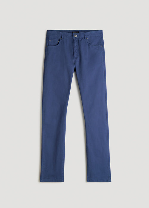 Dylan Slim Fit Five-Pocket Pants For Tall Men in Steel Blue