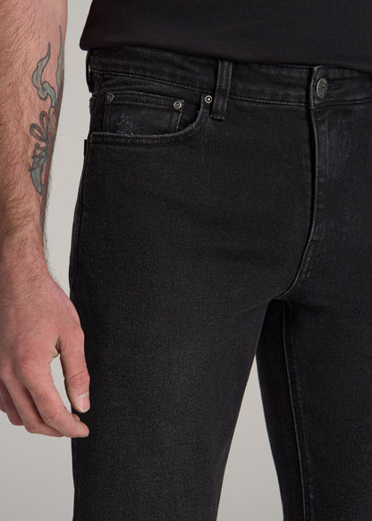 Dylan Slim Fit Jeans for Tall Men in Distressed Onyx Black Wash